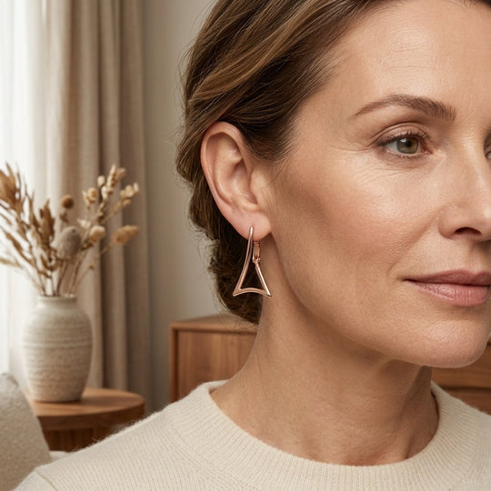 Gold Plated Angular Drop Earrings