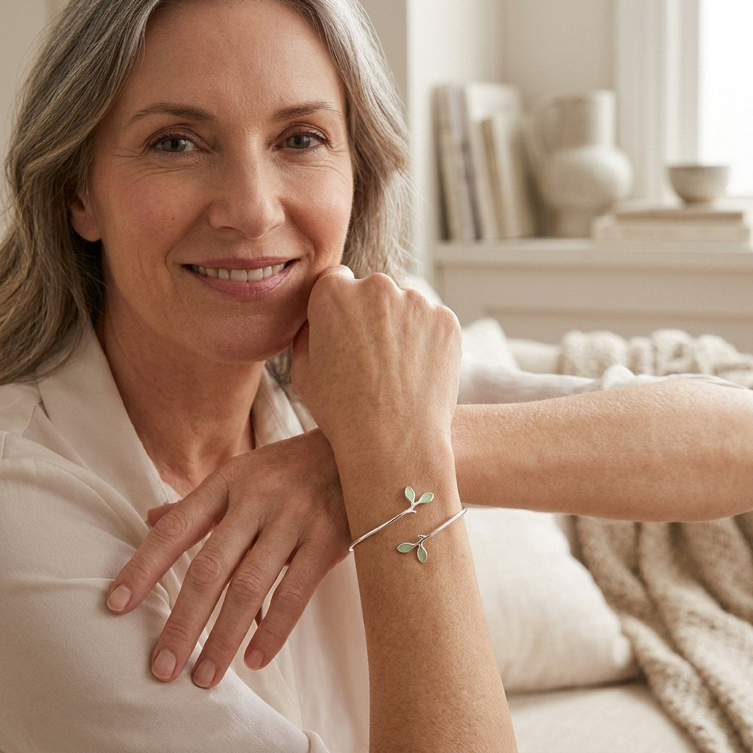Sterling Silver Open Leaf Adjustable Ring