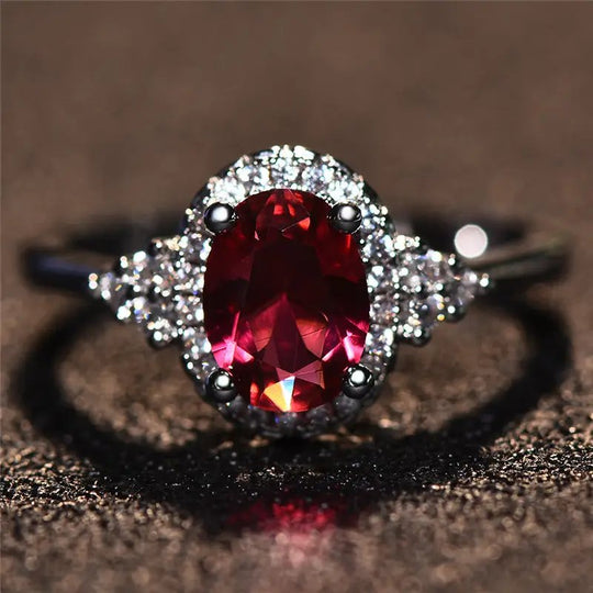 Sterling Silver Halo Engagement Ring