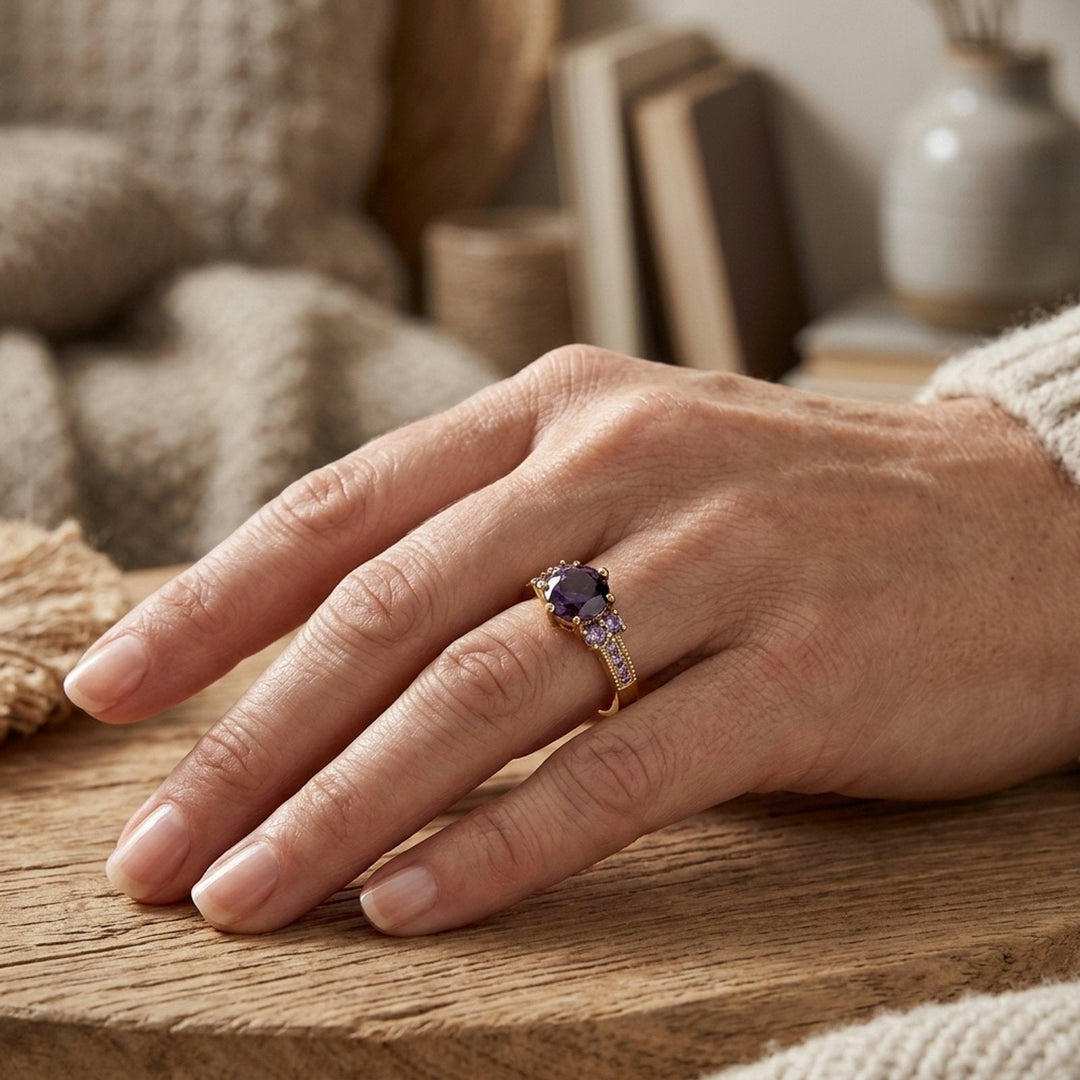 Gold Plated Multi-Stone Ring