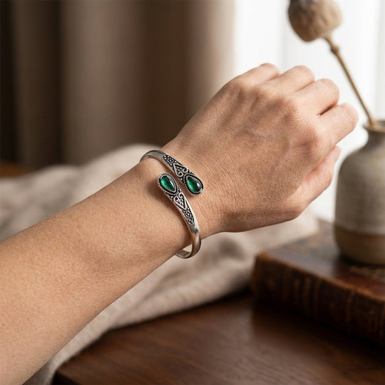 Oxidized Sterling Silver Open Cuff Bracelet