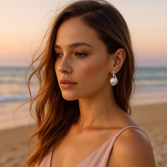 Pearl Drop Hugger Earrings