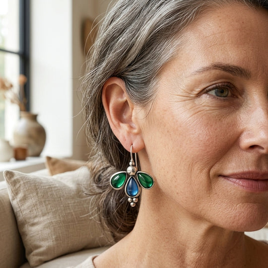 Sterling Silver Teardrop Statement Earrings