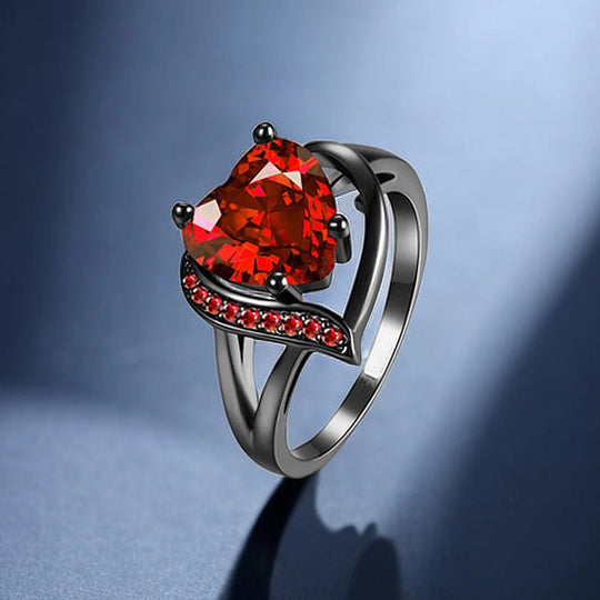 Heart-Shaped Sterling Silver Ring