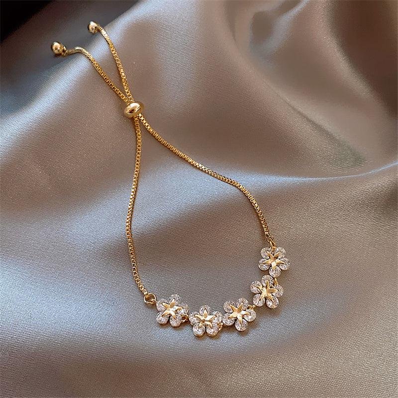 Flower Gold Chain Bracelet