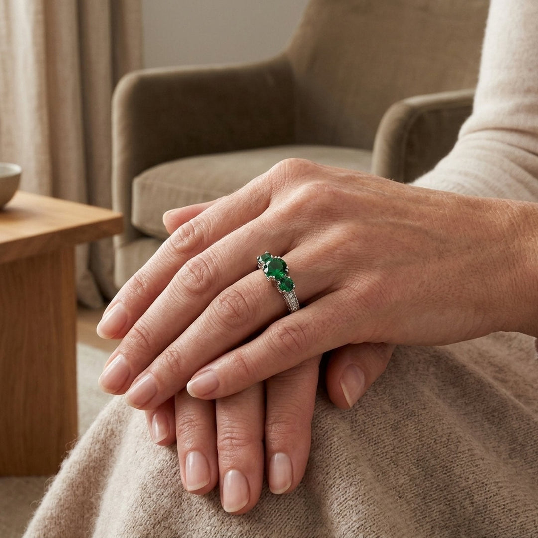 Sterling Silver Three-Stone Ring
