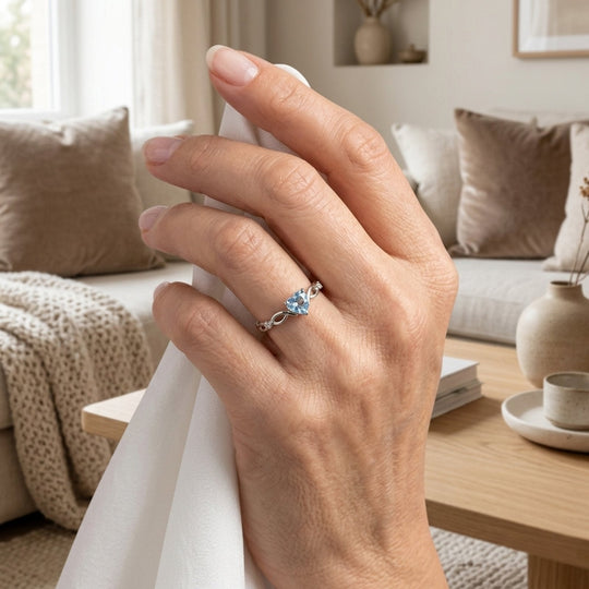 Heart Cut Sterling Silver Ring