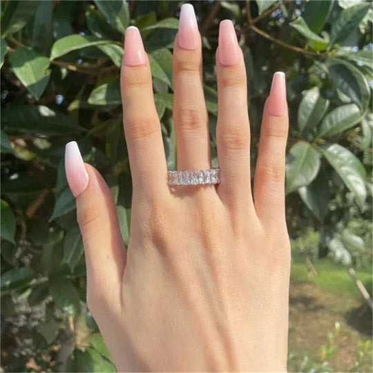 Prong-Set Cubic Zirconia Eternity Ring