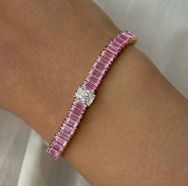 Radiant Cut Two-Tone Tennis Bracelet
