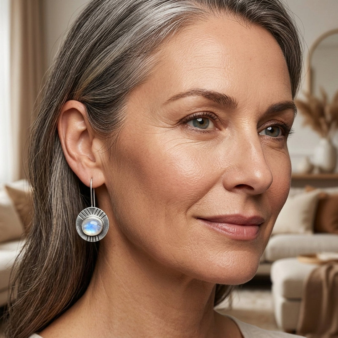 Handcrafted Sterling Silver Moonstone Drop Earrings