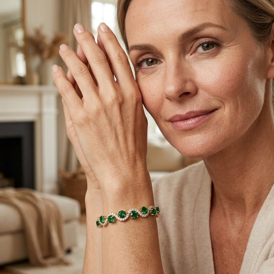 Gold-Plated Halo Tennis Bracelet