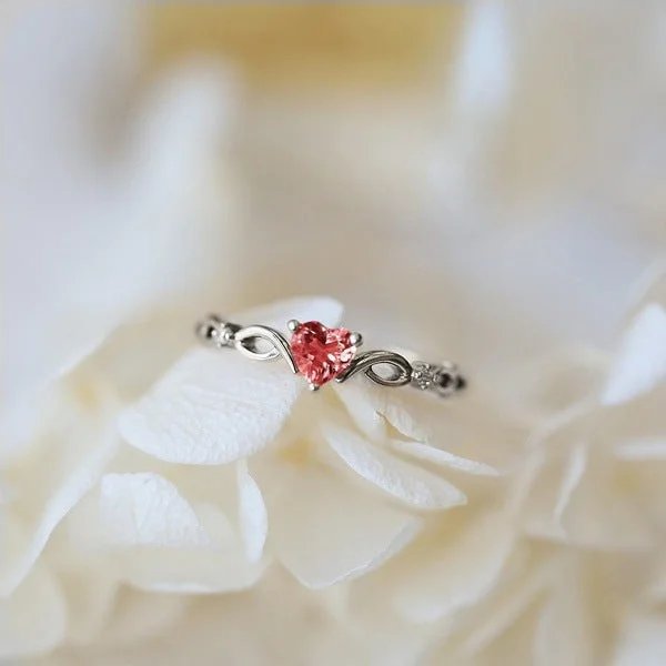 Heart-Shaped Zirconia Band Ring