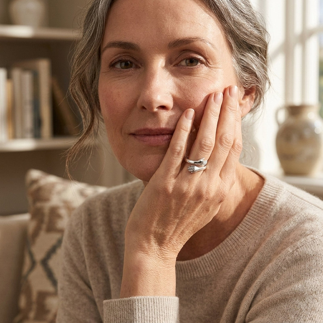 Adjustable Sterling Silver Hug Ring