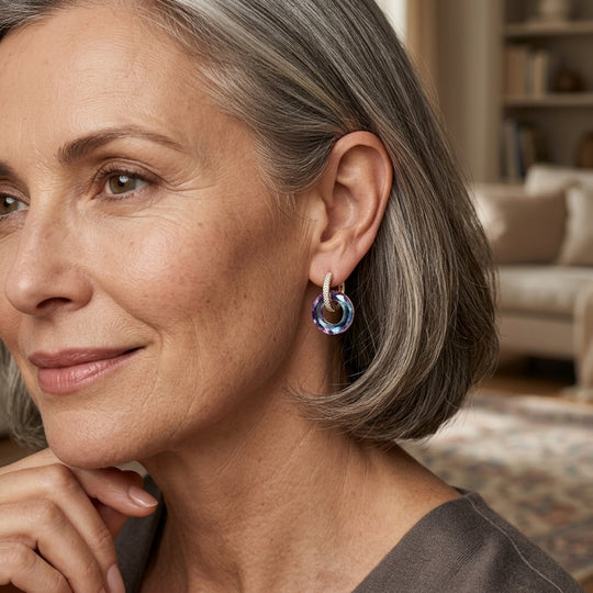 Iridescent Statement Hoop Earrings