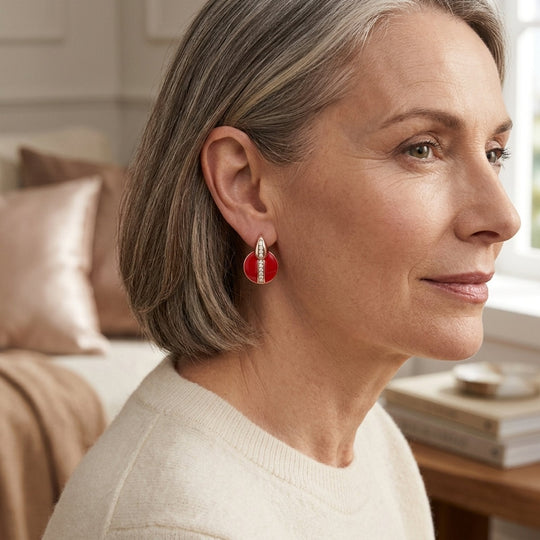 Accented Enamel Drop Earrings
