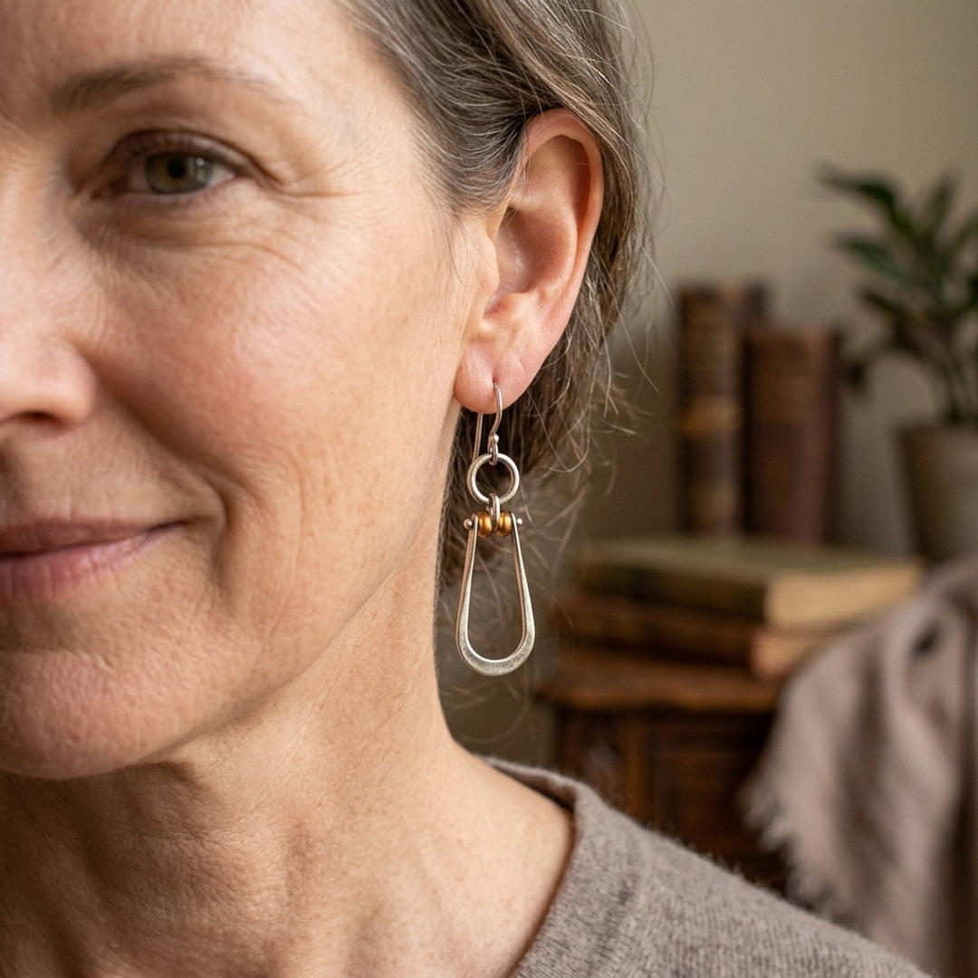 Silver Teardrop Dangle Earrings