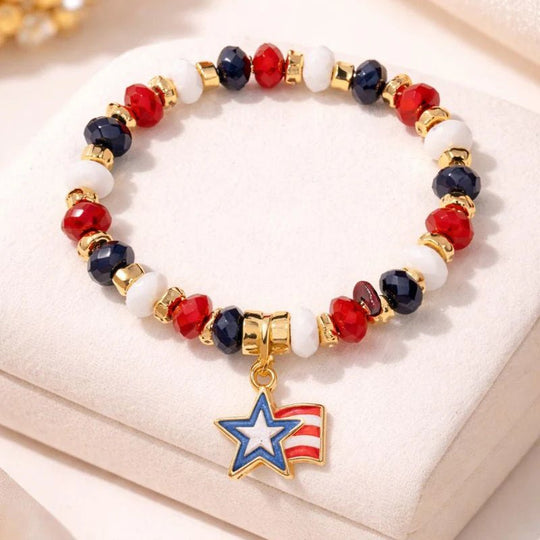 Gold-Plated Patriotic Charm Bracelet