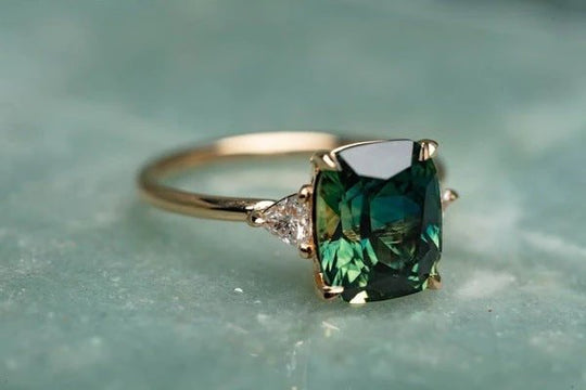 14K Gold Cushion-Cut Solitaire Ring