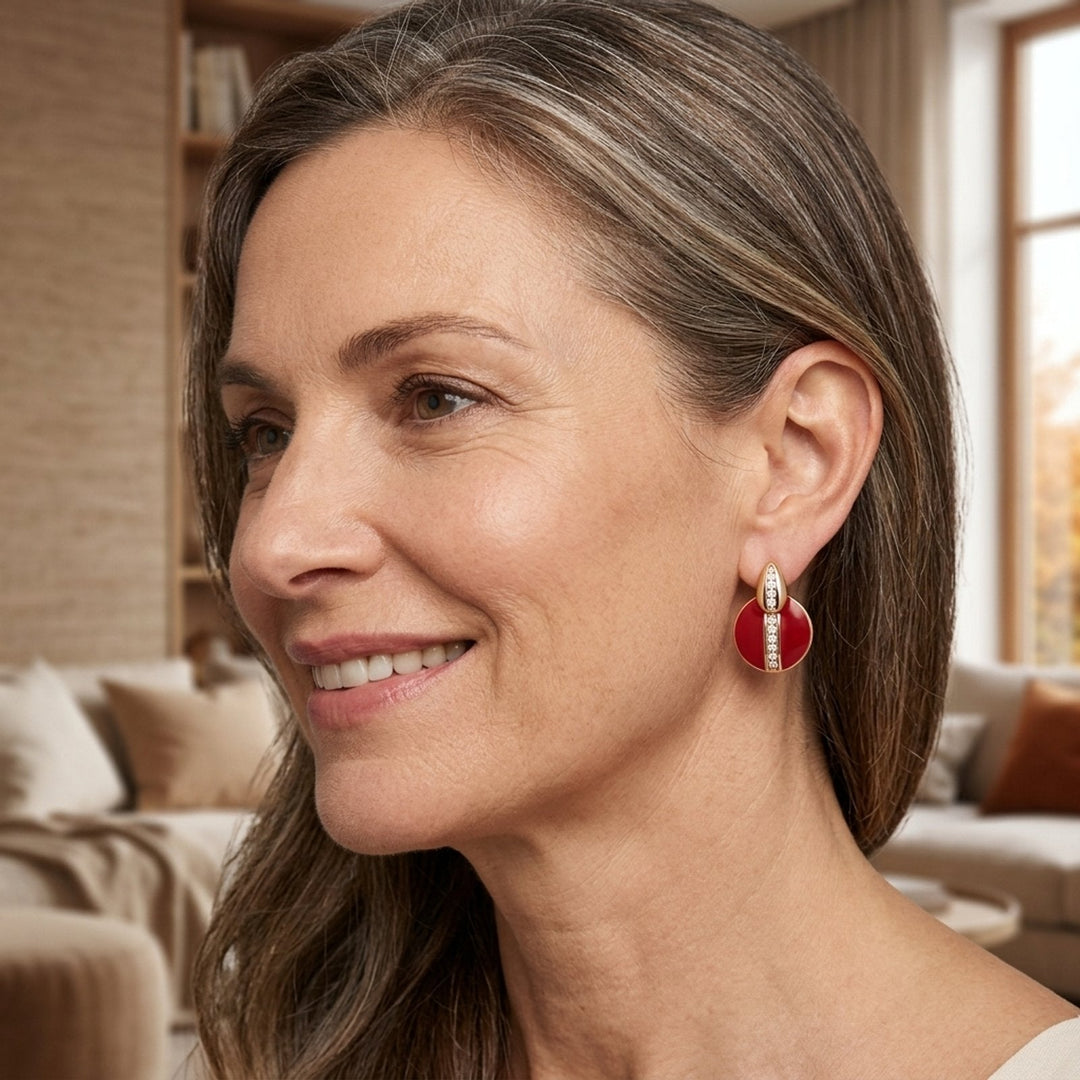 Embellished Enamel Drop Earrings