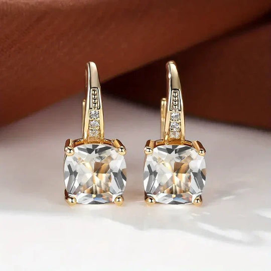 Cushion-Cut Cubic Zirconia Drop Earrings