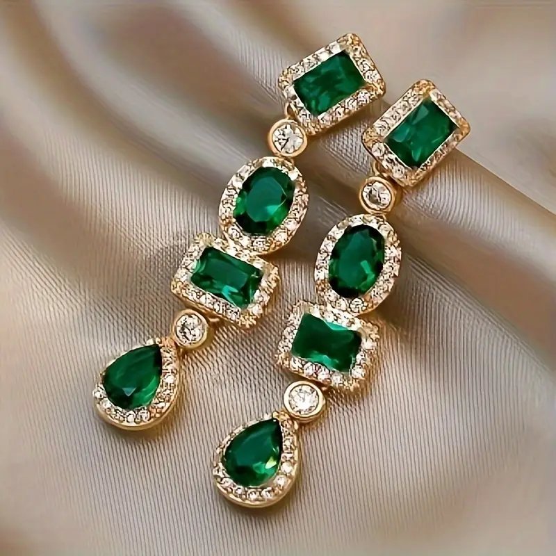 18K Gold-Plated Multi-Stone Drop Earrings