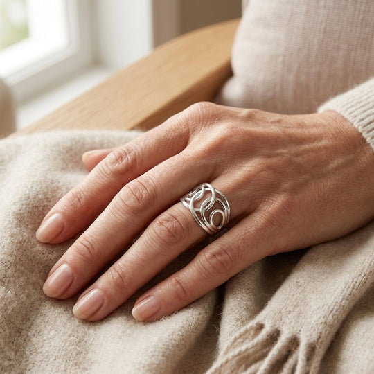 Polished Sterling Silver Interwoven Ring
