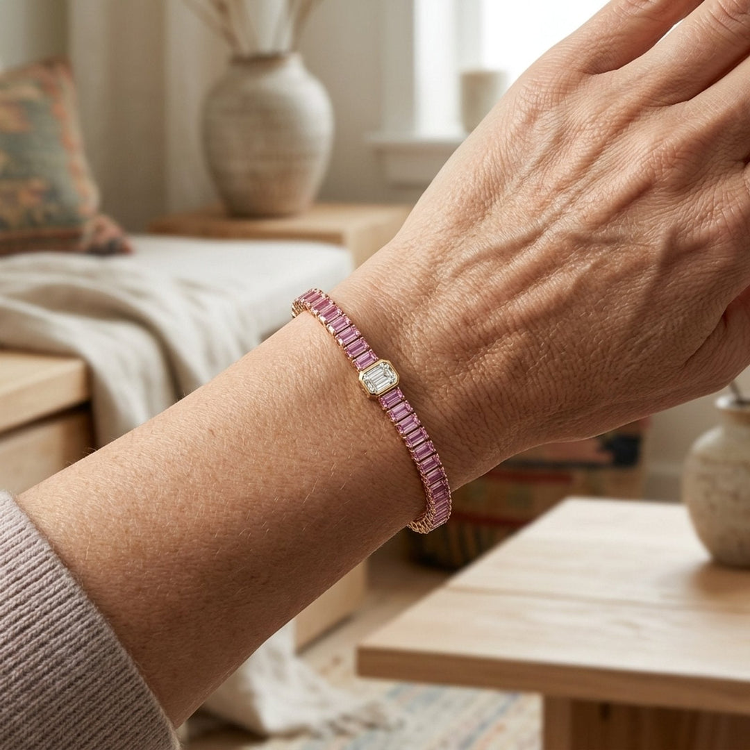 Radiant Cut Two-Tone Tennis Bracelet