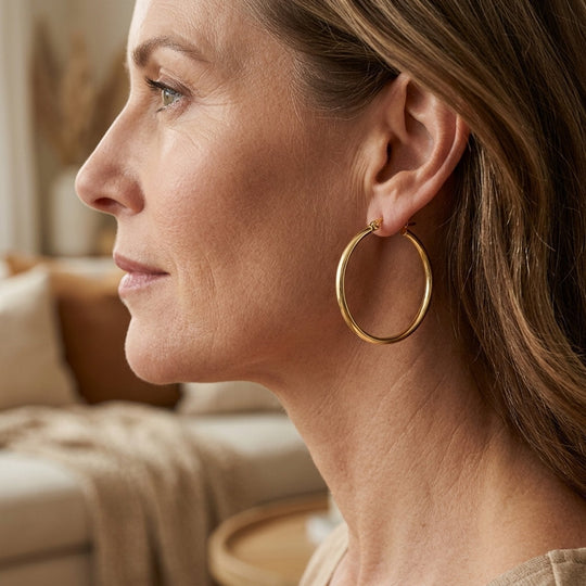 14K Yellow Gold Hoop Earrings