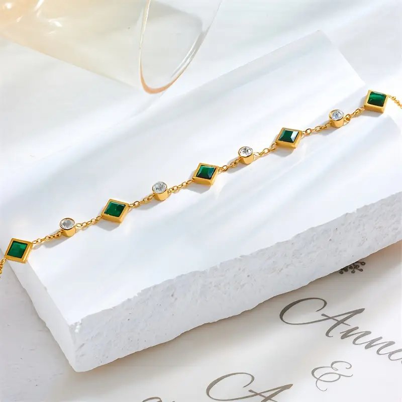 Gold-Plated Square Station Bracelet