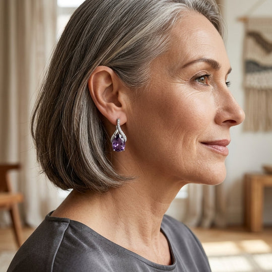 Sterling Silver Teardrop Hoop Earrings