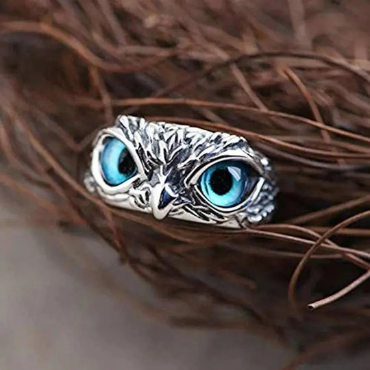 Sterling Silver Owl Design Adjustable Ring