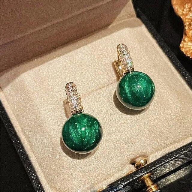 Pavé Drop Ball Earrings