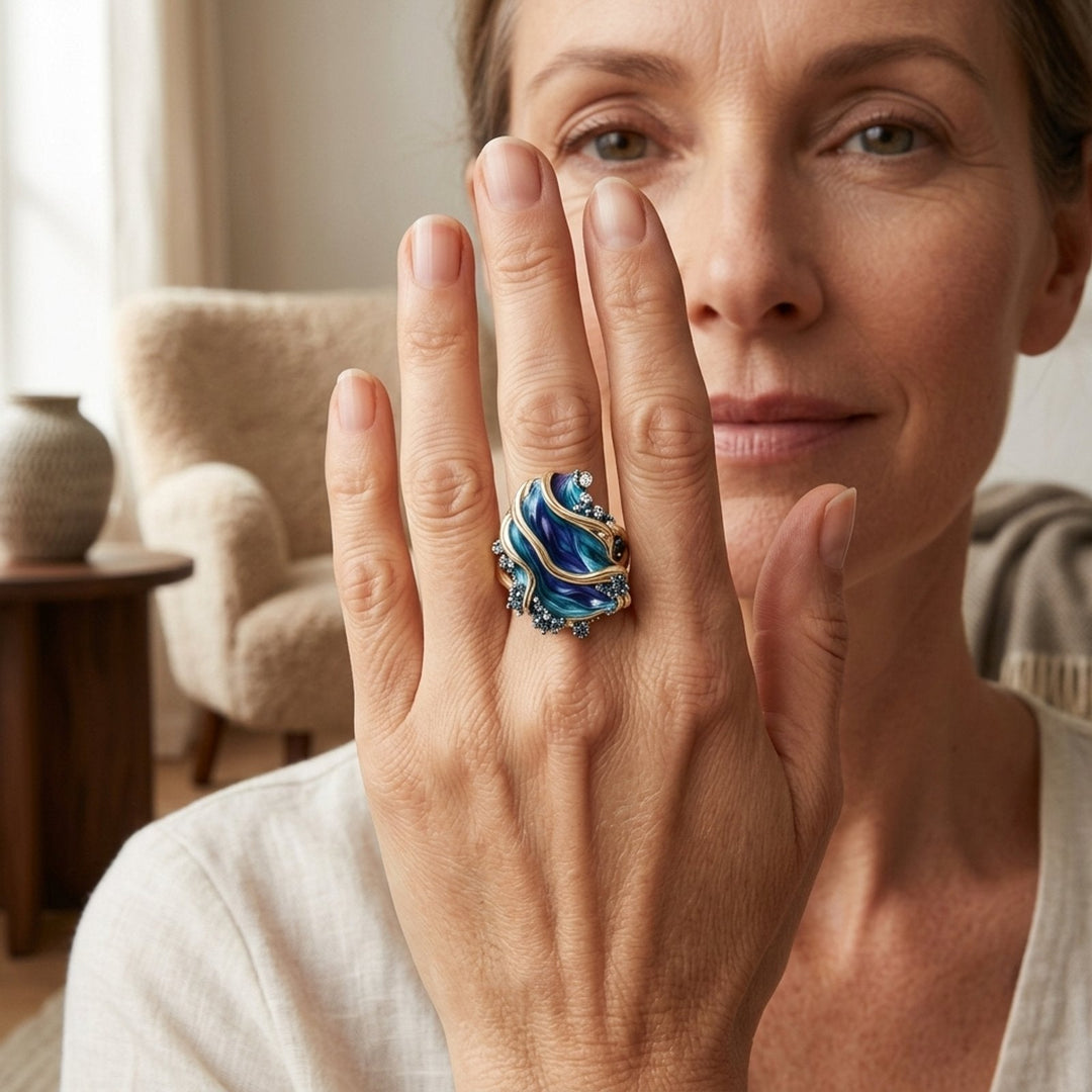 Ocean Wave Sterling Silver Ring