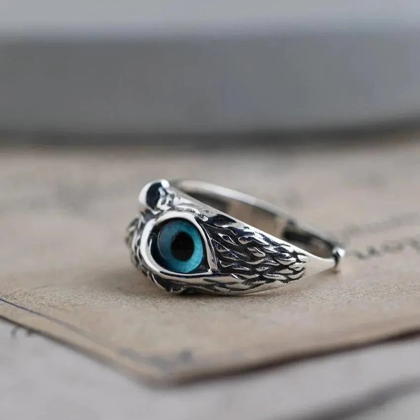 Sterling Silver Owl Statement Ring