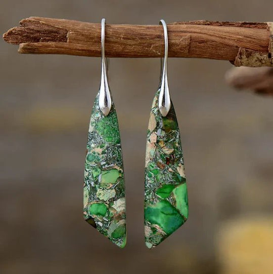 Geometric Stone Drop Earrings