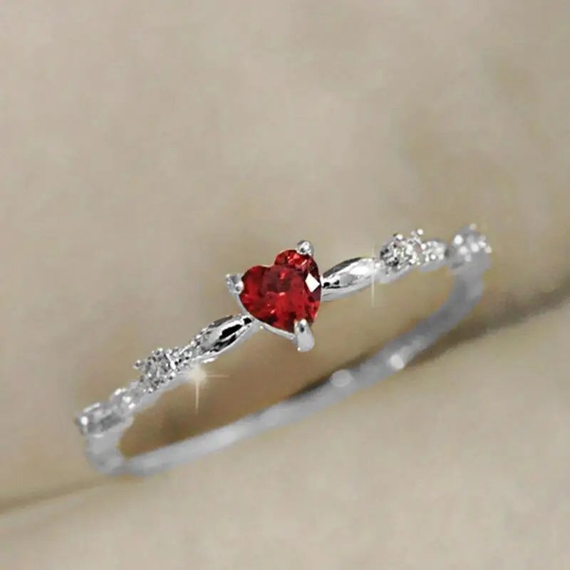 Prong-Set Heart Stone Gold-Plated Ring