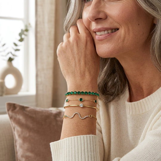 Gold-Plated Tennis Bracelet Set