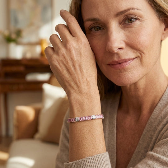 Radiant Cut Two-Tone Tennis Bracelet
