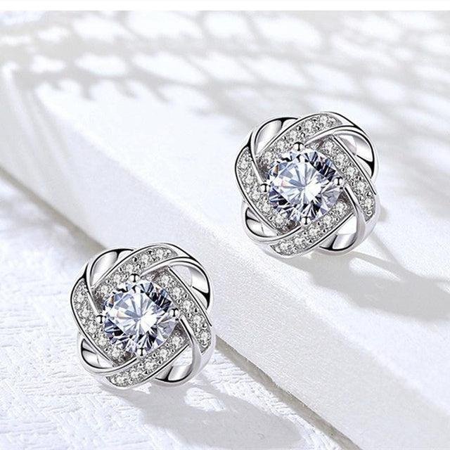 Embellished Twisted Knot Stud Earrings