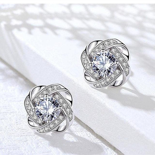 Embellished Twisted Knot Stud Earrings