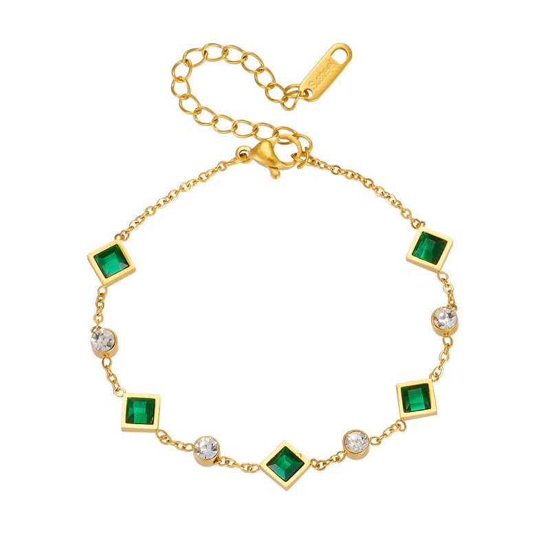 Gold-Plated Square Station Bracelet