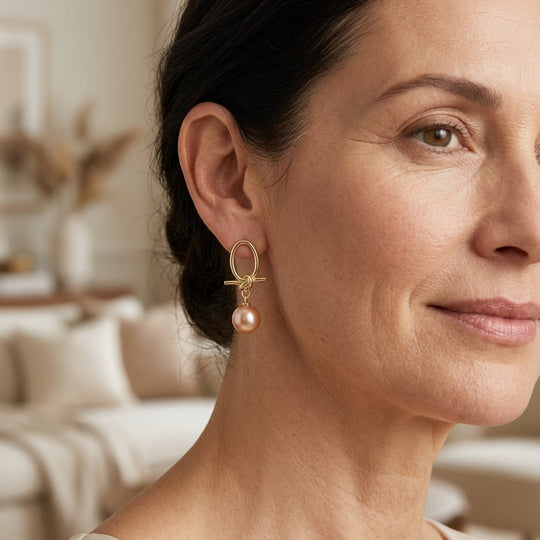 Toggle Clasp Pearl Drop Earrings