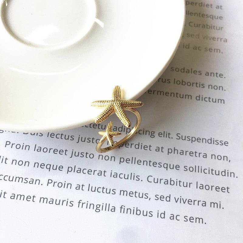 Adjustable Starfish Statement Ring