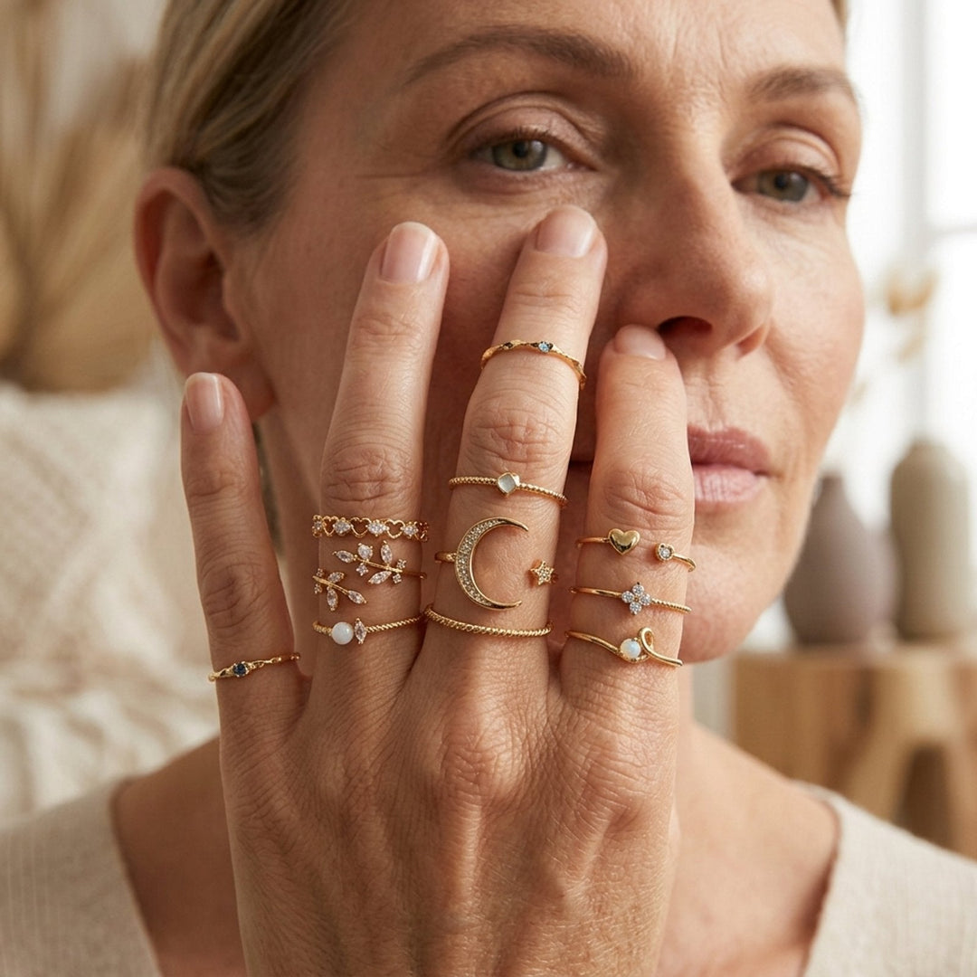Gold Plated Stackable Ring Set