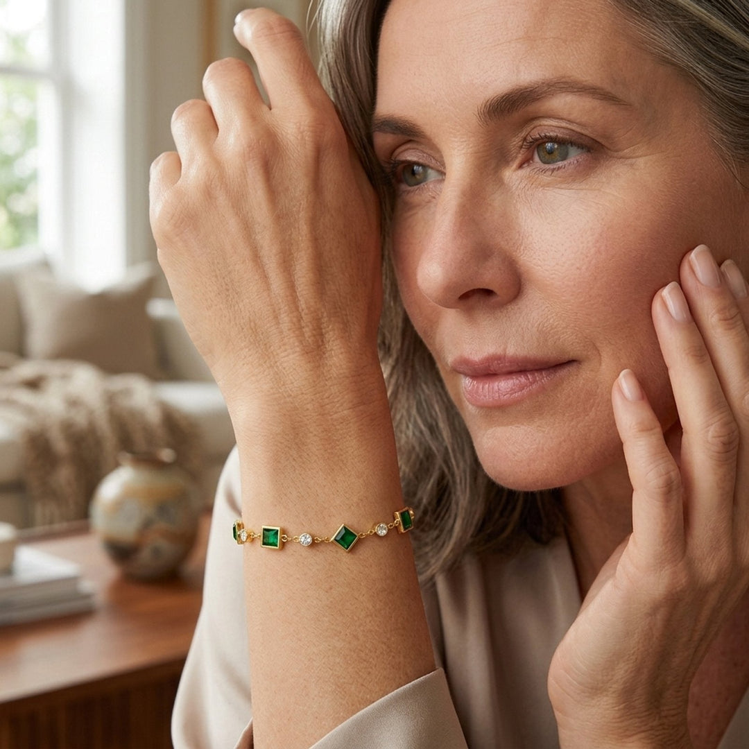 Gold-Plated Square Station Bracelet