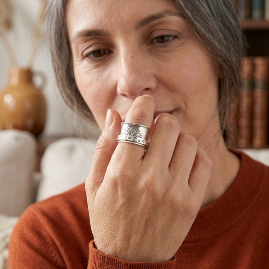 Sterling Silver Tree of Life Spinner Ring