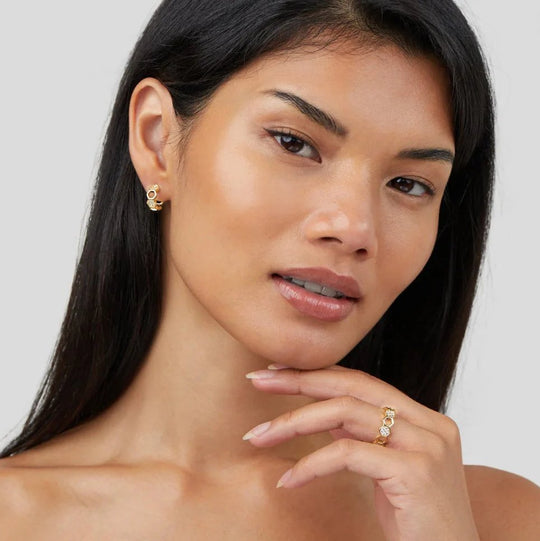 Hexagonal Pavé Open Band Ring