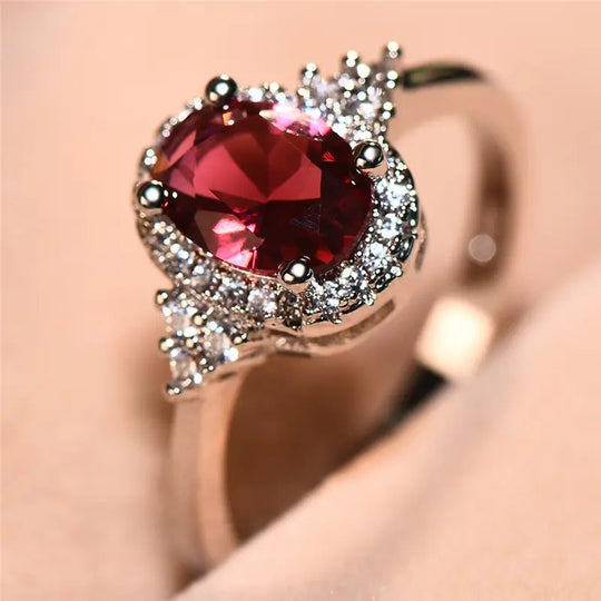 Sterling Silver Halo Engagement Ring