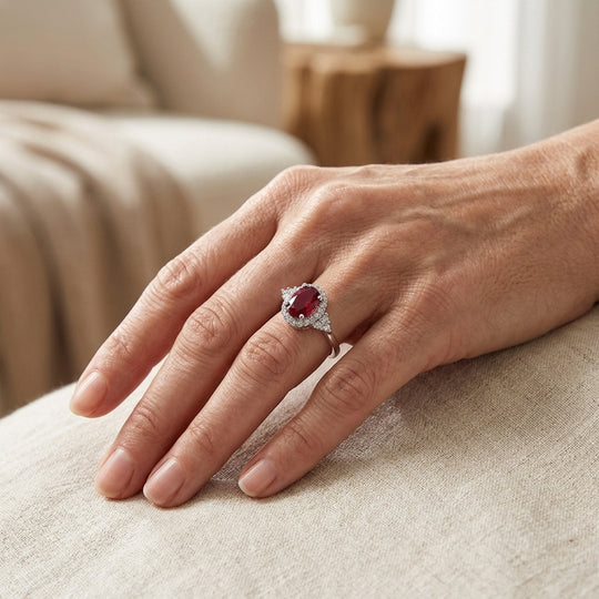 Sterling Silver Halo Engagement Ring