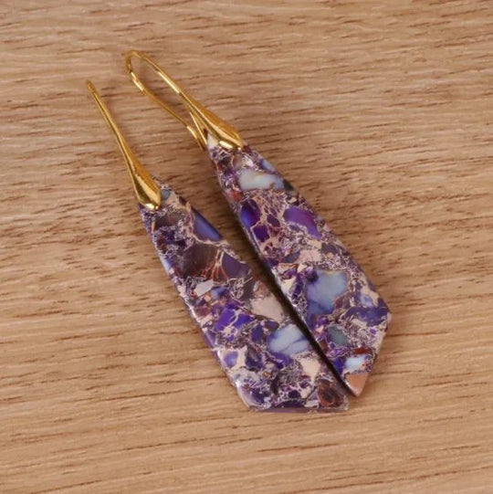 Geometric Stone Drop Earrings